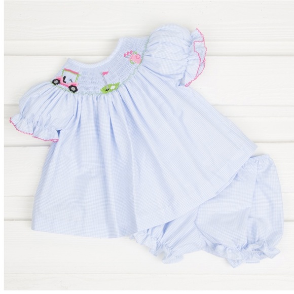 Smocked Auctions Other - NWT. Smocked Actions bloomer set. Blue. Size 24 mo